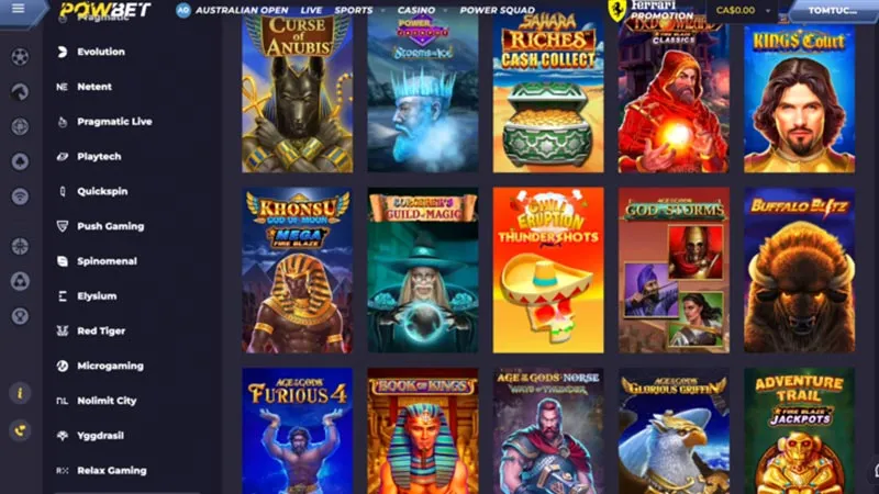 Những trò chơi hot của Play Tech Slot